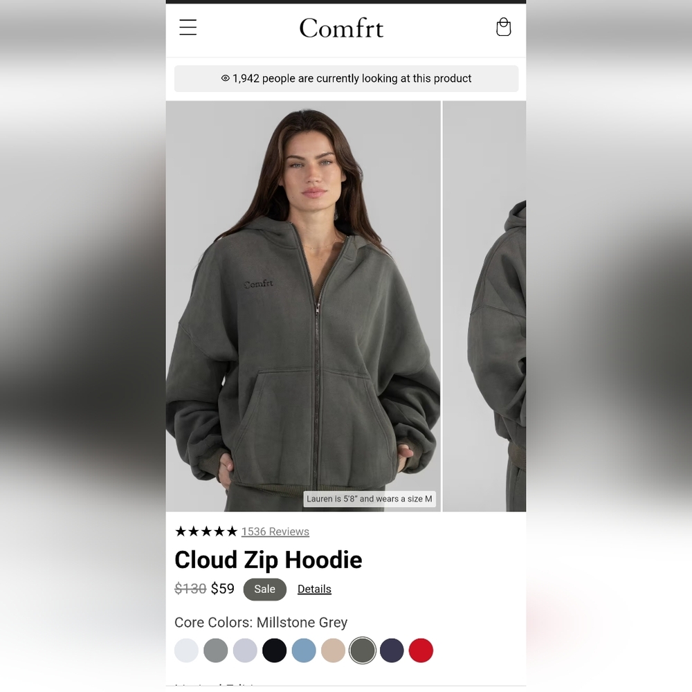 Comfrt Cloud Zip Hoodie